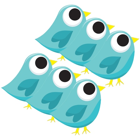 Ashley Productions Magnetic Whiteboard Eraser, Blue Tweet, PK6 10038